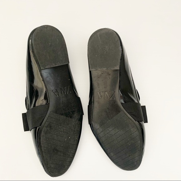 Zara faux patent leather loafers with bow tie - Picture 5 of 5